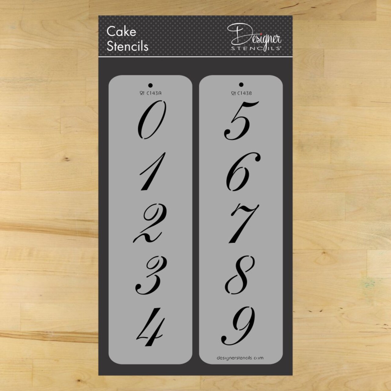 2.25-Inch Script Numbers Cake Stencils | C143 by Designer Stencils | Cake Decorating Tools |